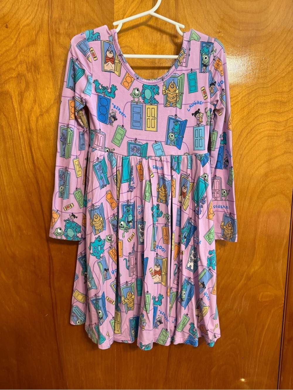 Disney Little Sleepies Pink Monsters & Doors Long-Sleeve Dress